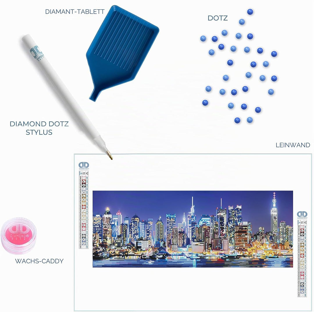 DIAMOND DOTZ 2592648 Original 5D Diamond Painting Set, Skyline, DIY Diamant-Malerei-Kit mit runden G