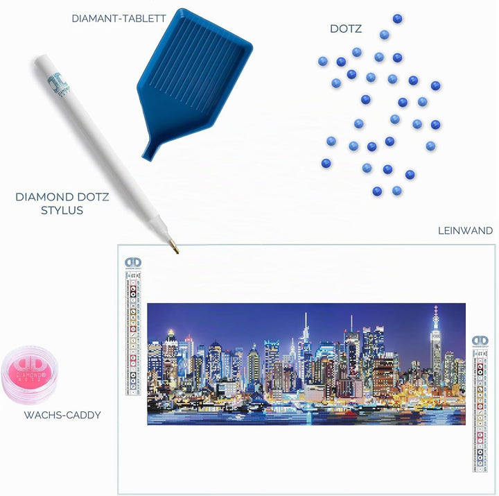 DIAMOND DOTZ 2592648 Original 5D Diamond Painting Set, Skyline, DIY Diamant-Malerei-Kit mit runden G