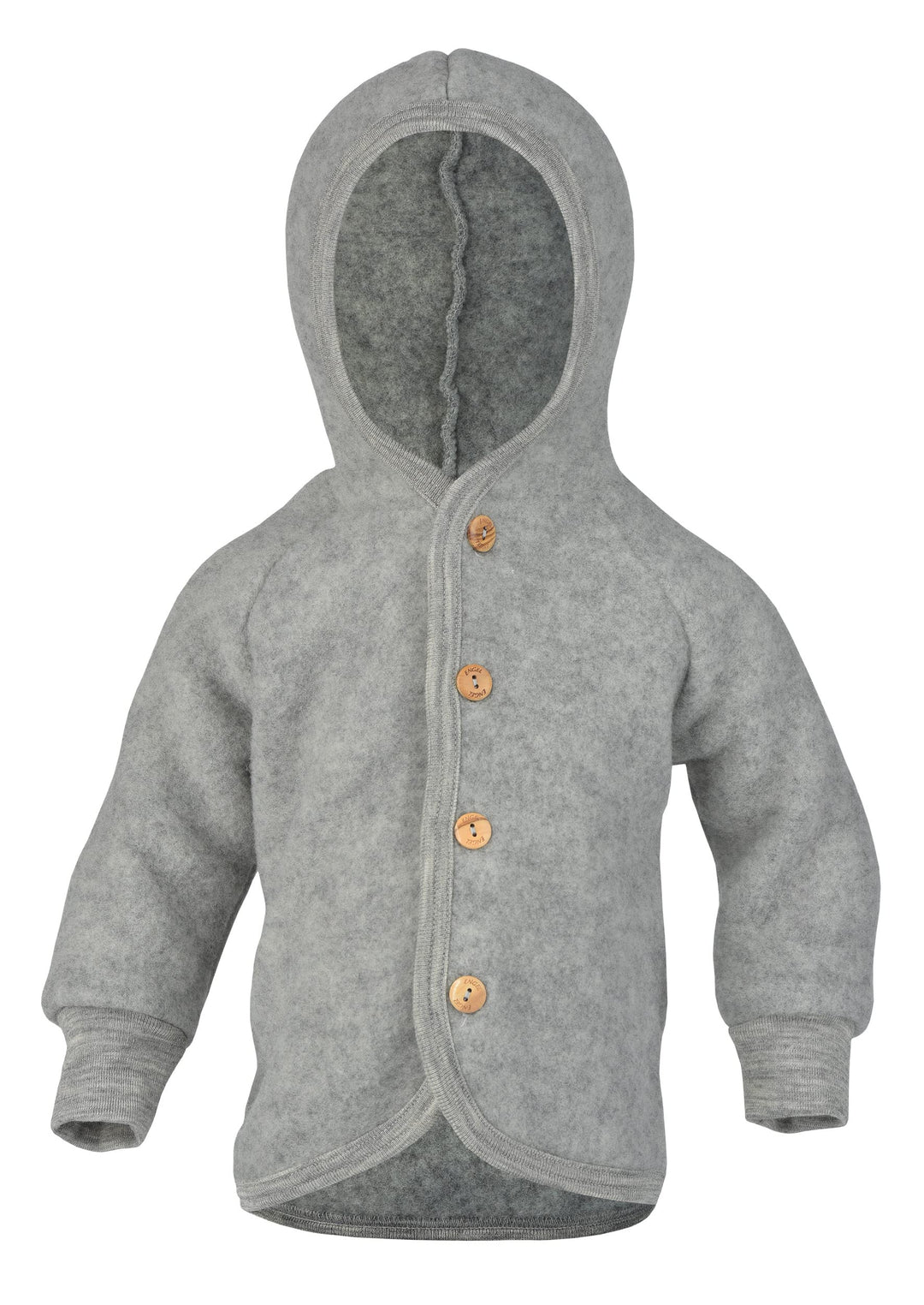 Engel Baby Jacke mit Kapuze Wollfleece 110-116 Hellgrau Melange, 110-116 Hellgrau Melange