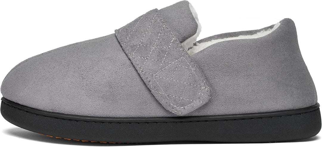 Mishansha Herren Winter Warme Hausschuhe Memory Foam Plüsch Pantoffeln,Gr.39-48 Kadettengrau 39 EU,