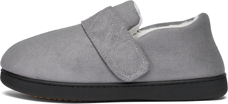 Mishansha Herren Winter Warme Hausschuhe Memory Foam Plüsch Pantoffeln,Gr.39-48 Kadettengrau 45 EU,