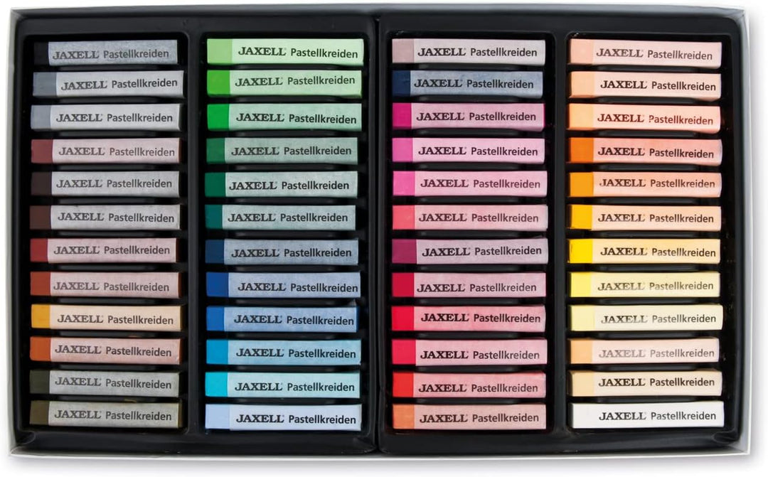 Honsell 47652 - Jaxell Pastellkreide, eckige Form, 48er Set, für flächiges und präzises Arbeiten, sa