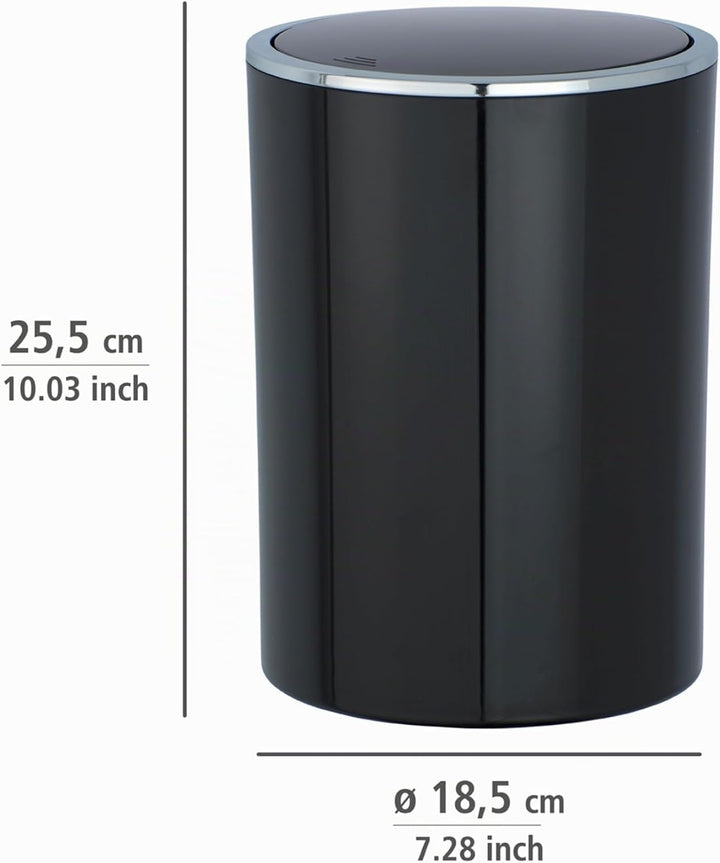 WENKO Kosmetikeimer Mod. Inca 5 Liter Abfallbehälter mit Deckel für Gäste-WC Badezimmer Mülleimer Ku