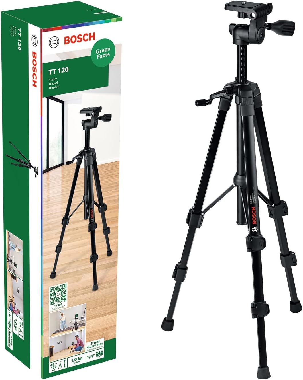 Hochwertiges Stativ TT 120 (einstellbare Höhe von 45 bis 120 cm für schnelles und flexibles Platzier
