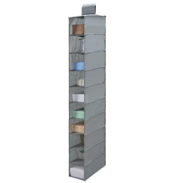 Hängeregal Stoff mit 10 Fächer, Zusammenklappbar Hängeaufbewahrun, Kleiderschrank Organizer, Ordnung