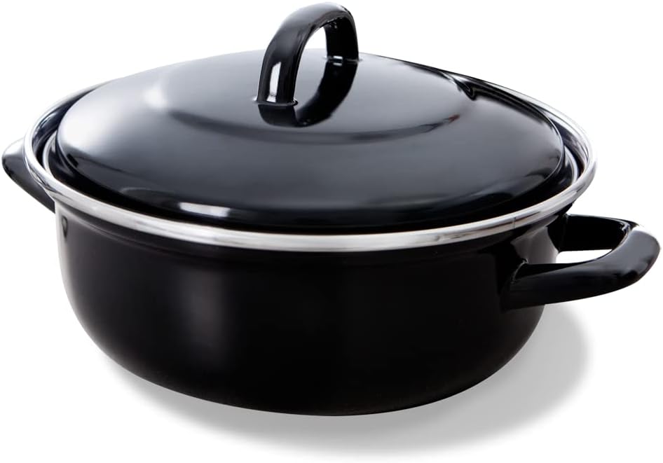 BK Fortalit Emaillierter Stahl Induktionskompatibel 26cm/3L Dutch Oven Bratentopf mit Deckel, Backof