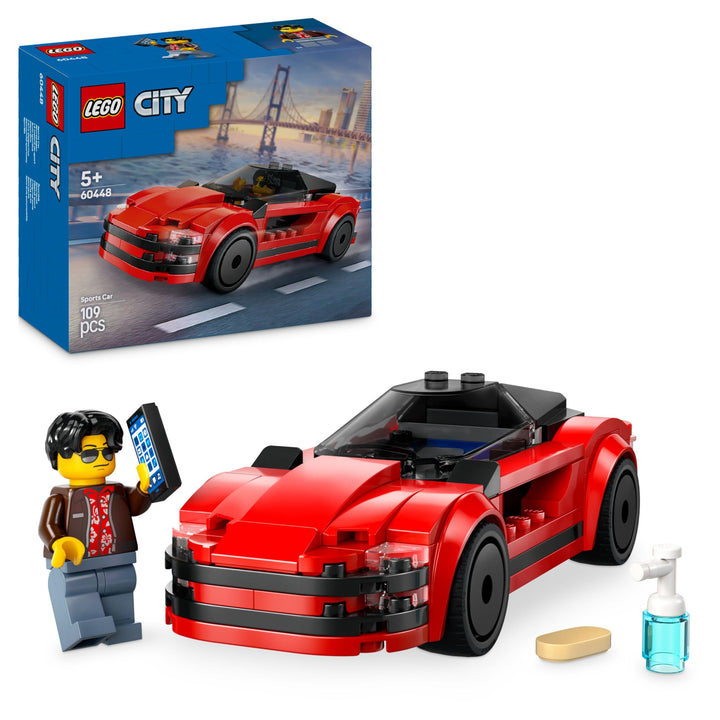LEGO City Roter Sportwagen - Rennwagen Spielzeug für Jungen und Mädchen ab 5 Jahren - Geschenk zum G