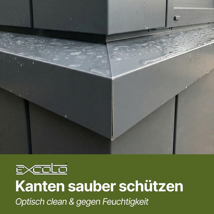 EXCOLO Dach-Abschluss-Blech Giebelblech Dachrandblech Ortgangblech Ortgangwinkel 215x120 mm, 2 Meter