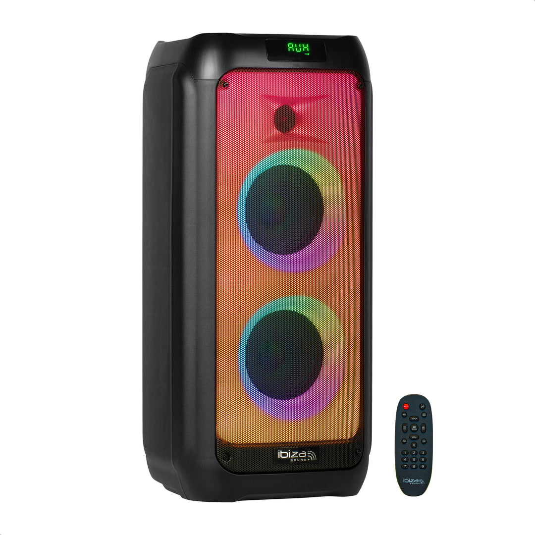 Ibiza - WAVE6-250W/2x5.25" Batterielautsprecher mit Bluetooth, USB und microSD - WAVE LED Effekt und