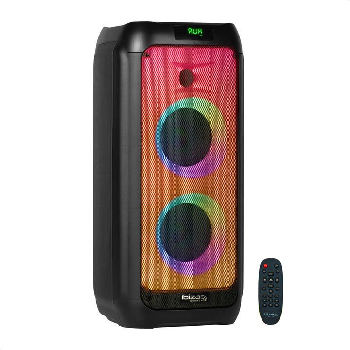 Ibiza - WAVE6-250W/2x5.25" Batterielautsprecher mit Bluetooth, USB und microSD - WAVE LED Effekt und