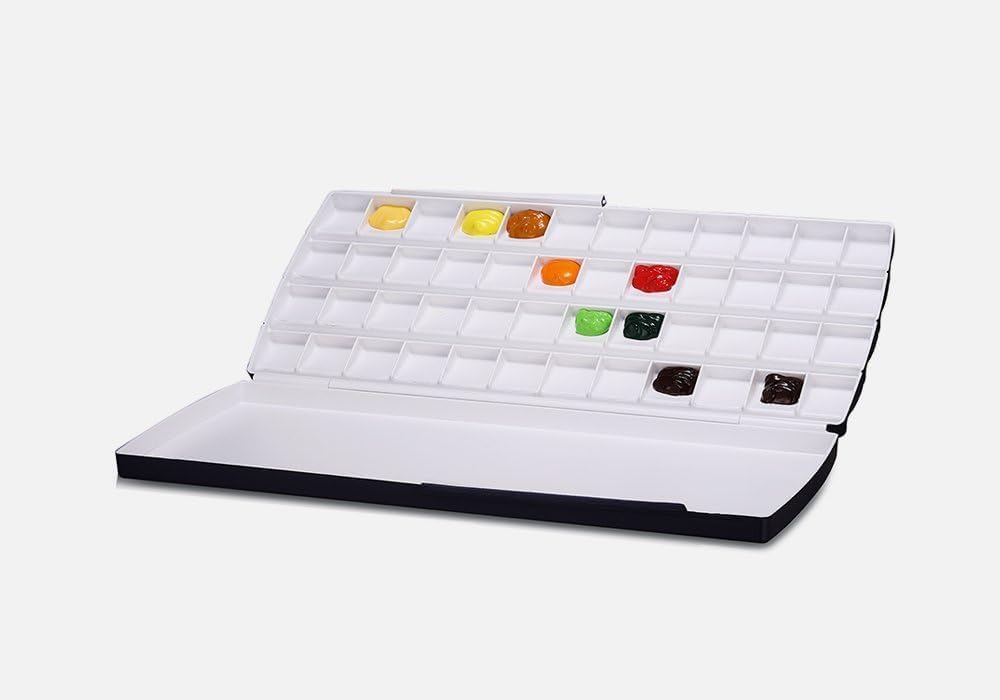 Mijello Aquarellpalette MWP-1772 luftdicht, Doppeldecker, 72 Mulden, 370 x 180 x 30 mm