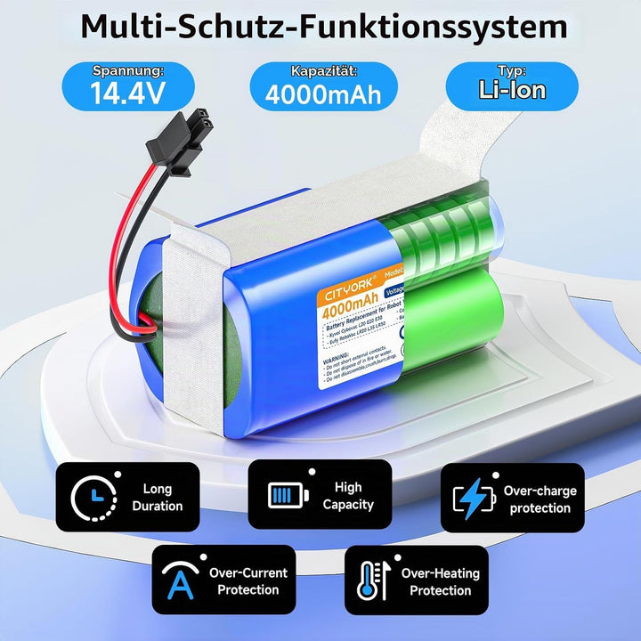 CITYORK Li-ion 4000mAh Akku für Honiture G20 Pro, für Bagotte BG800 BG850, für Tikom G8000 Pro, für