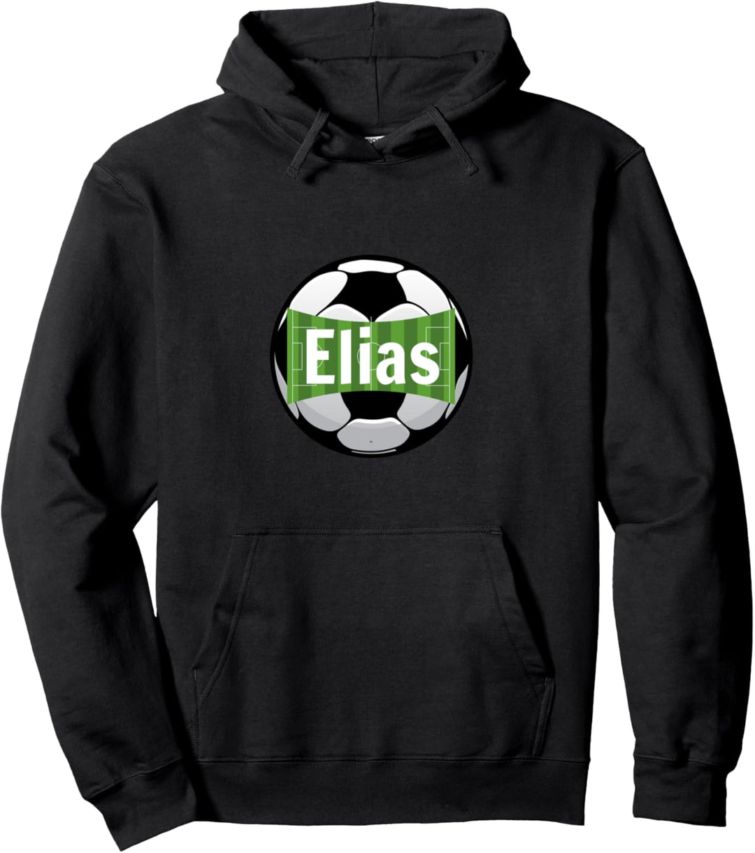 Elias der Fussballer für grosse und kleine Stürmer Fussball Pullover Hoodie