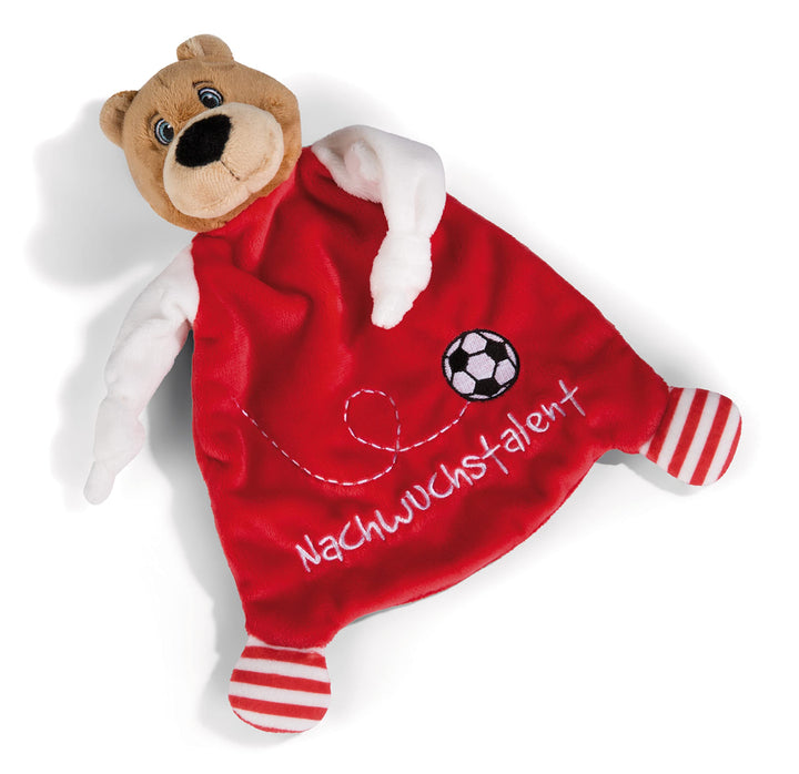 NICI Schmusetusch FC BAYERN MÜNCHEN Bär Berni 25 x 25 cm – niedliches Schnuffeltuch mit Stickerei "N