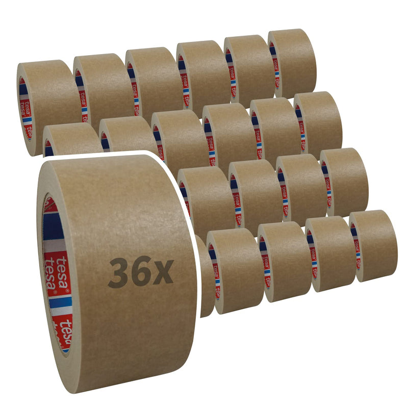 36 Rollen tesa 4713, Papierklebeband, Papier Packband, Verpackungsklebeband, 50mm x 50m, braun