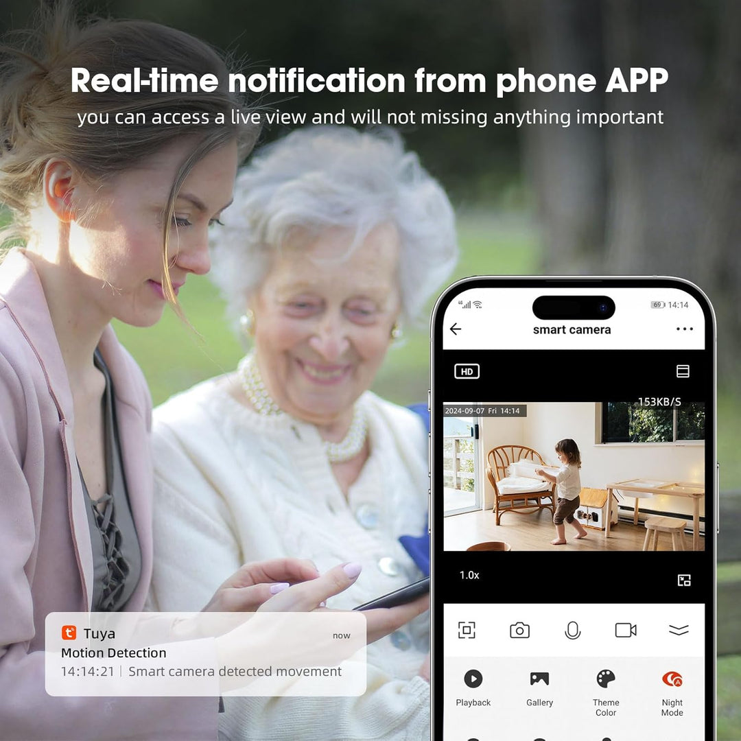 XNY 2MP Tuya Smart Life Sicherheit Kamera, 1080P HD Pan Tilt WLAN Haus Überwachungskamera, Zwei-Wege