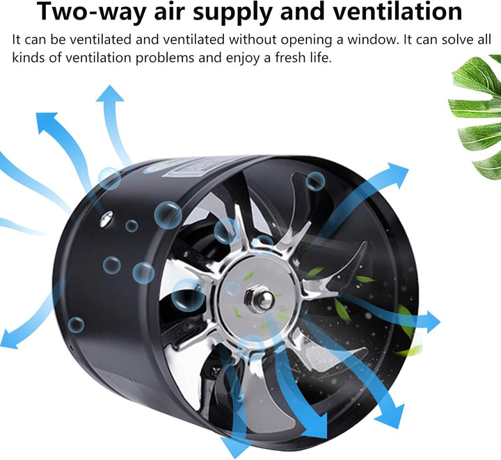 Axialer Rohrventilator Ø100mm, Abluftventilator Zuluft/Abluft, 25W Für Bad, WC, Küche, Gewächshaus,