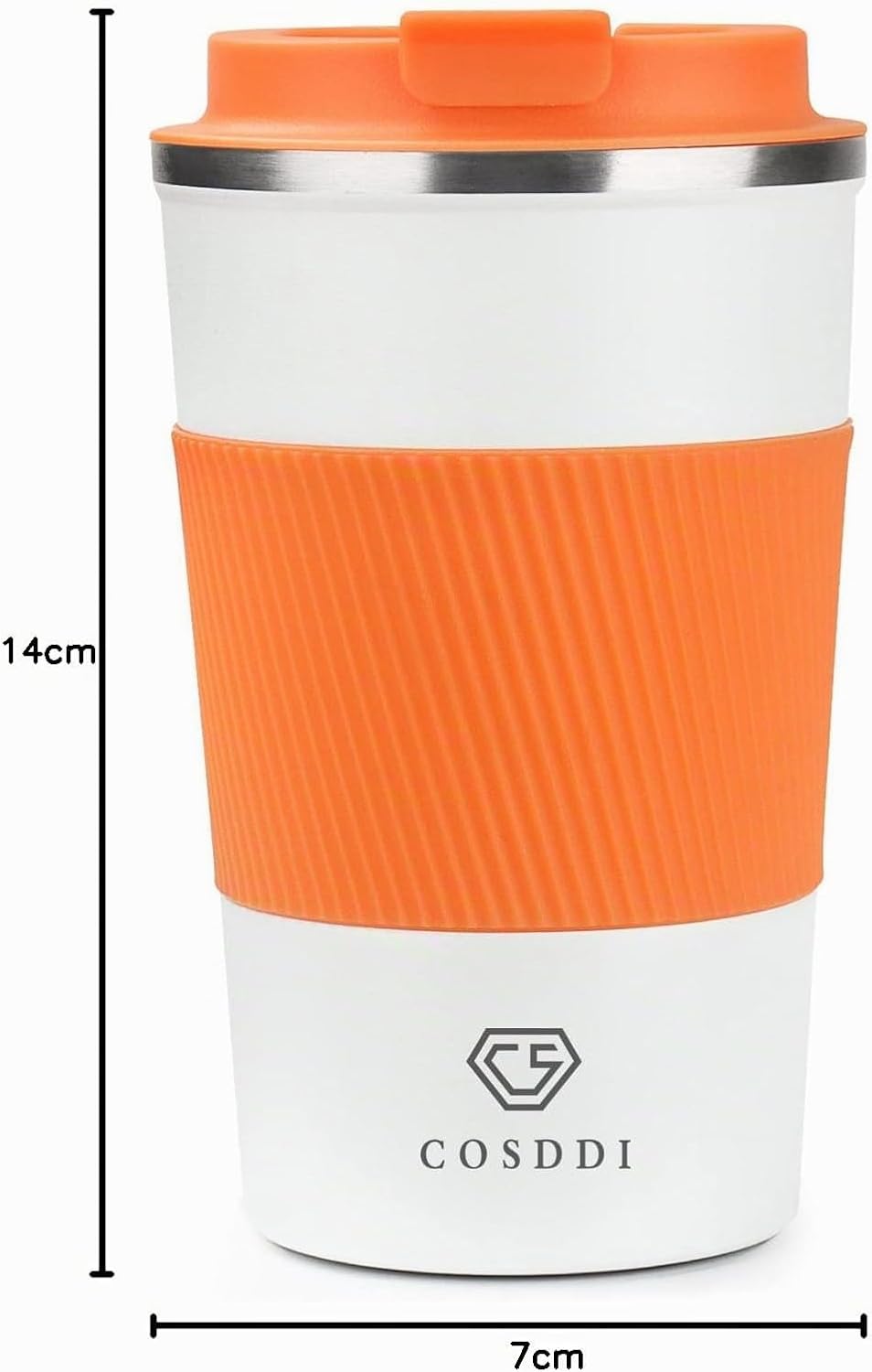 CS COSDDI Thermobecher- Isolierbecher, Edelstahl Travel Mug, 13oz/380ml Vakuum auslaufsicher Reisebe