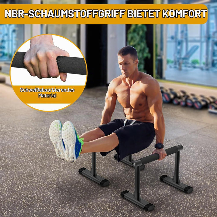 Kipika Parallettes Bars, Push-Up-Bars und Dip-Bar mit komfortablen, dicken Griffen, wackelfreie Fitn