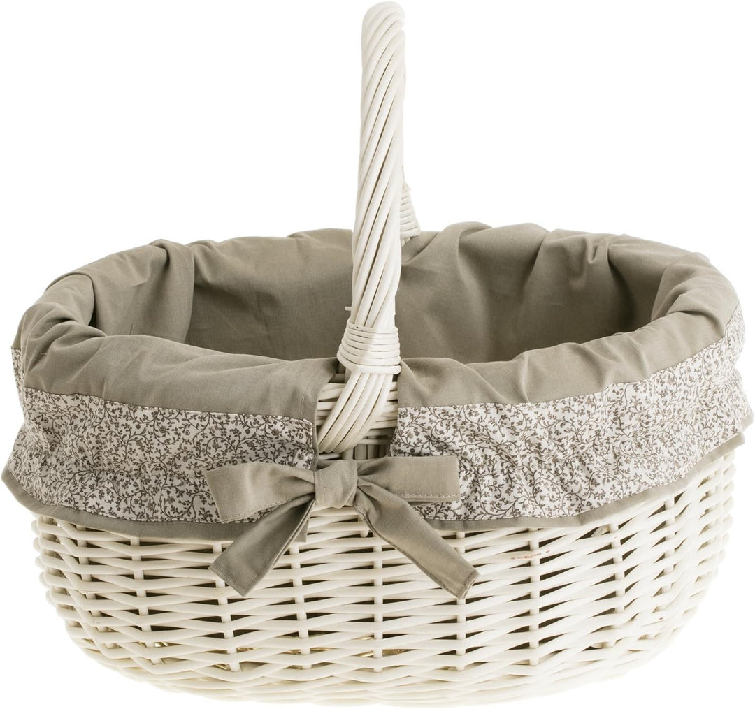 Einkaufskorb Weide Geflochtener Korb mit Henkel Aufbewahrungskorb Leicht Picknickkorb Geschenkkorb L