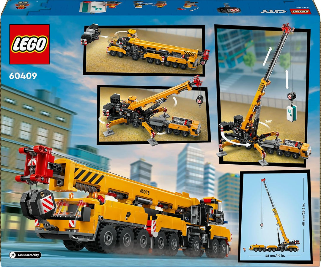 LEGO City Mobiler Baukran, Bauspielzeug für Jungen und Mädchen, Geschenk für kreative Kinder, ausfah