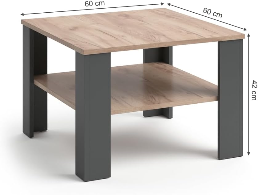 Vicco Couchtisch Homer 60x60 - Wohnzimmer Sofatisch Kaffeetisch 3 Farbvarianten +++ Beistelltisch -