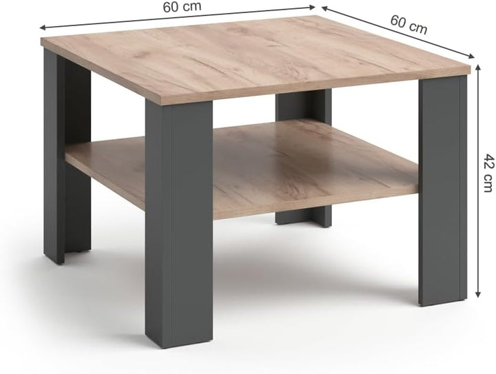 Vicco Couchtisch Homer 60x60 - Wohnzimmer Sofatisch Kaffeetisch 3 Farbvarianten +++ Beistelltisch -