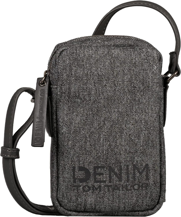 TOM TAILOR DENIM bags Jessy Damen Handytasche Umhängetasche Dark Grey, Dark Grey
