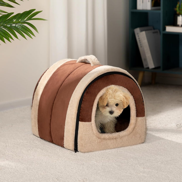 Hollypet Katzenbett Kleines Hundebett, 2-in-1 Faltbare Haustierbett für Katzen &amp; Kleine Hunde, Warme