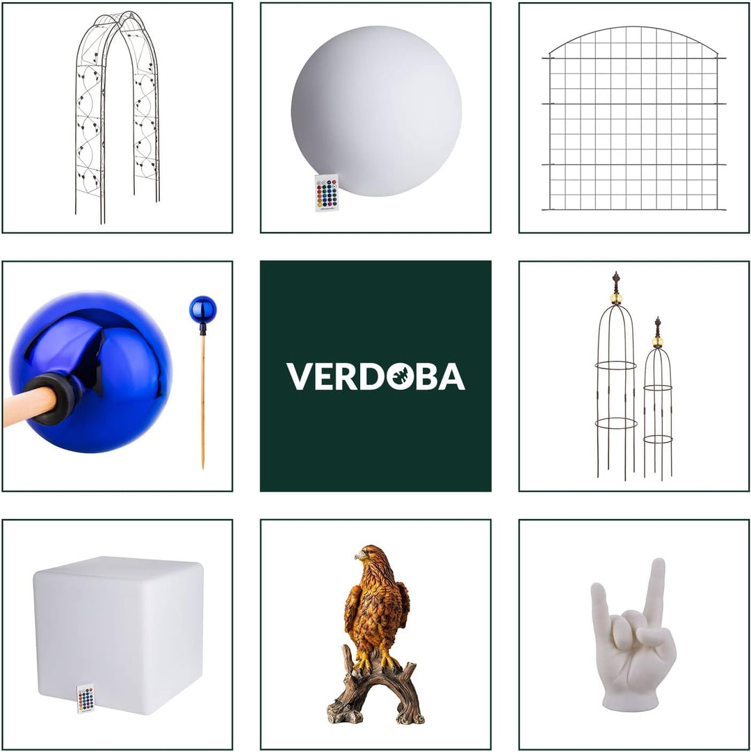 VERDOBA Garten Figur Huhn aus Kunstharz, weiss, handbemalt - Henne Dekofiguren Garten Deko Gartenfig