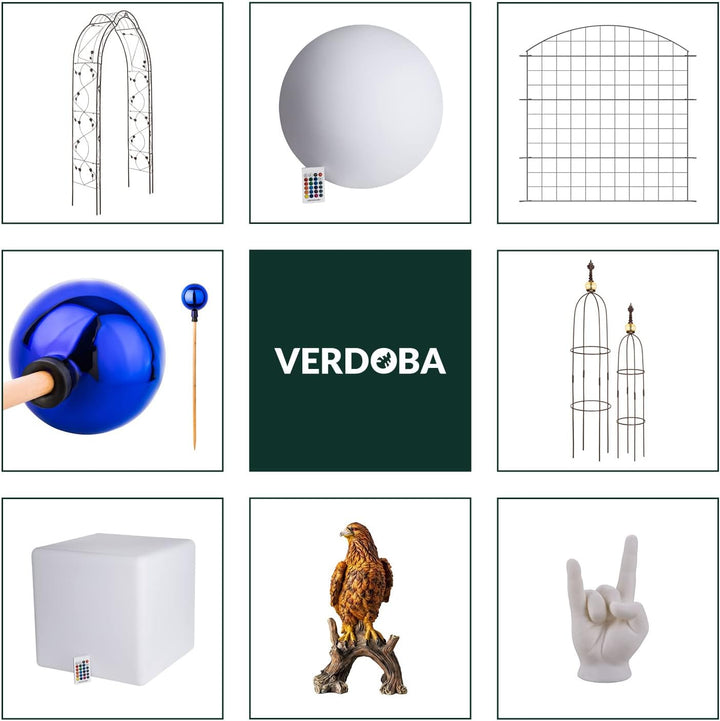 VERDOBA Garten Figur Huhn aus Kunstharz, weiss, handbemalt - Henne Dekofiguren Garten Deko Gartenfig