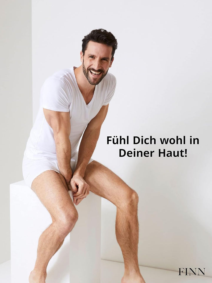 FINN Figurformendes Kompressions-Shirt Herren mit Bauchweg Effekt - Kurzarm Shapewear Unterhemd aus