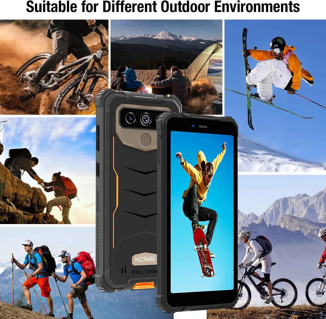 HOTWAV T5 Pro Telephone Portable Incassable, 4Go+32Go-512Go Extensible,Android 13, 7500 mAh, Écran 6