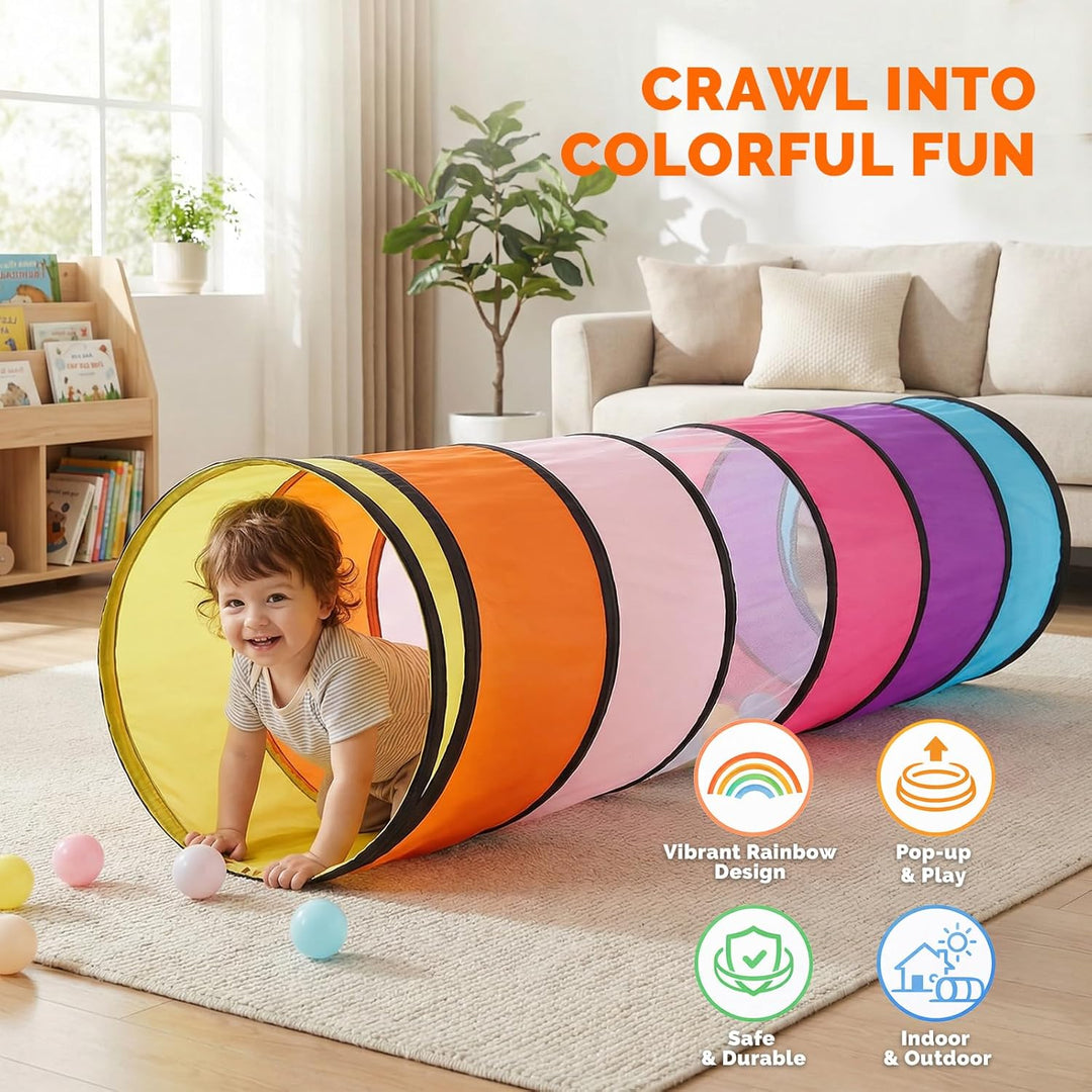 Wilwolfer Tunnel für Kinder - Spielzelt für Draussen mit Mesh-Seiten - 180cm Tunnel für Kinder motor