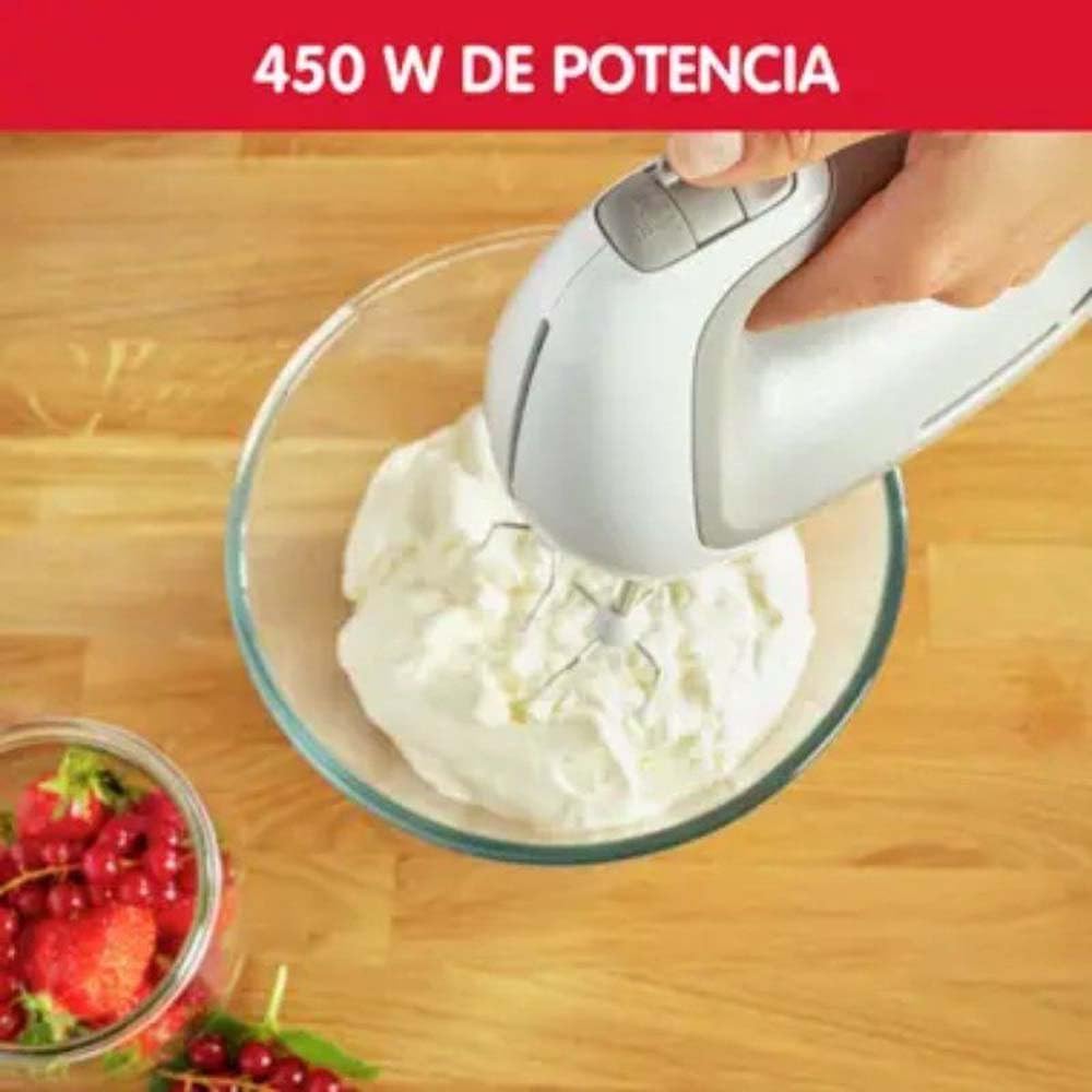 Moulinex PrepMix HM450B Stabmixer und Knetmaschine, 450 W, 5 Geschwindigkeitsstufen, 2 Schneebesen,