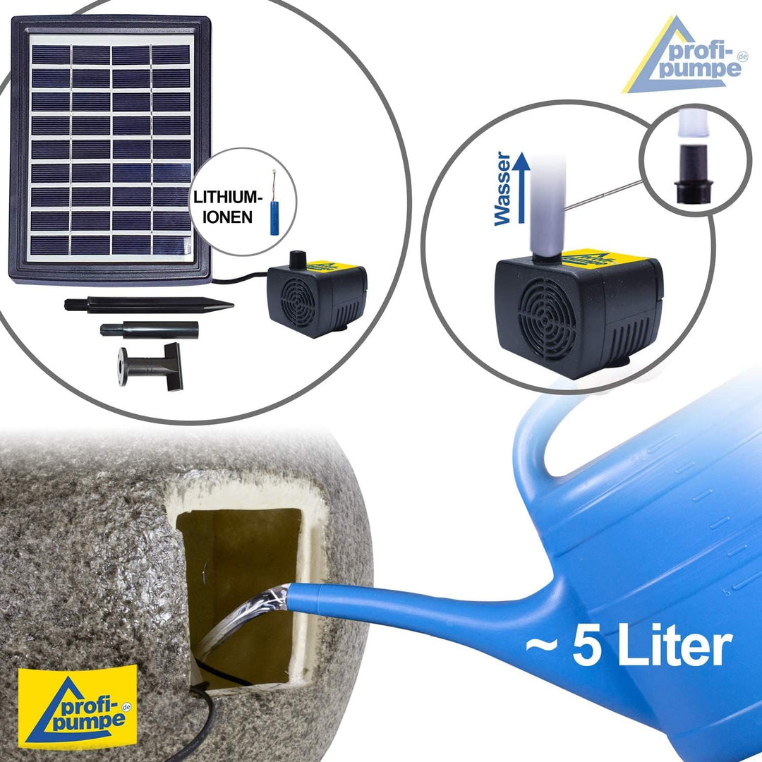 Solar Gartenbrunnen Brunnen Solarbrunnen Zierbrunnen Wasserfall Gartenleuchte Teichpumpe für Terrass