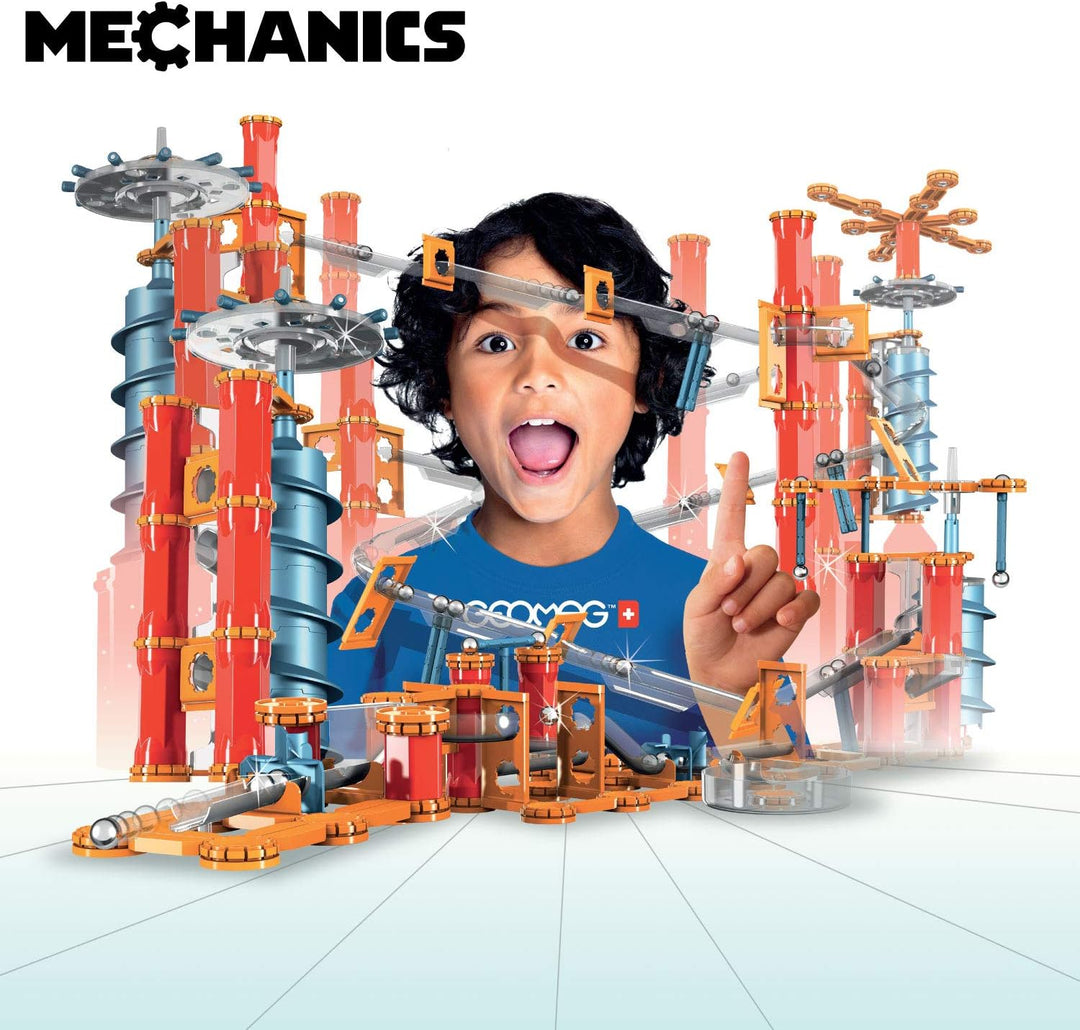 GEOMAG - Mechanics Gravity Magnetic Track -115 Teile- Magnetisches Konstruktionsset für Kinder ab 7