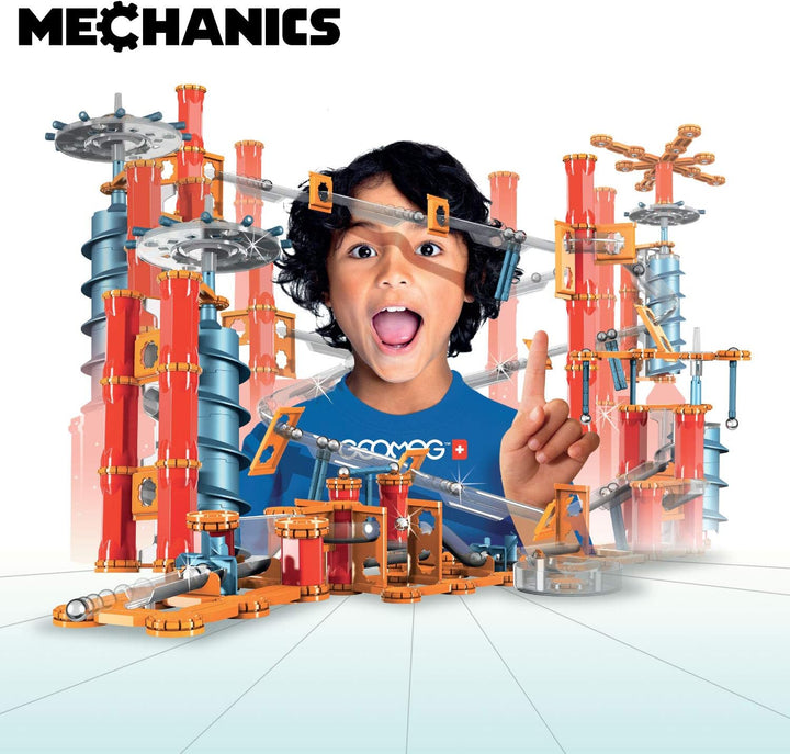 GEOMAG - Mechanics Gravity Magnetic Track -115 Teile- Magnetisches Konstruktionsset für Kinder ab 7