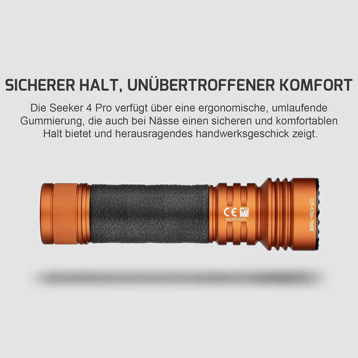 OLIGHT Seeker 4 Pro LED Taschenlampe mit Holster, 4600 Lumen 260 Meter, USB-C Wiederaufladbare Tasch