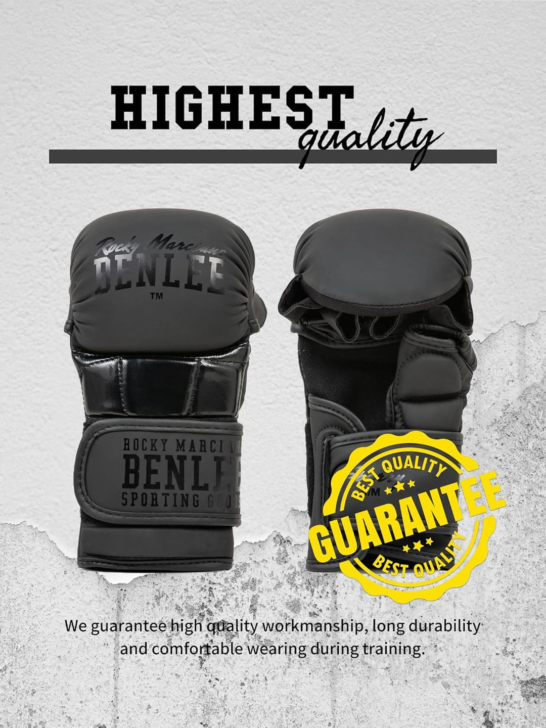 BENLEE MMA-Trainingshandschuhe aus Kunstleder (1Paar) SPARRY L/XL, Black