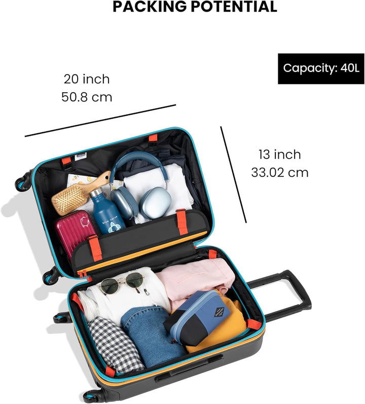 Sherpani Meridian, erweiterbares Hartschalen-Handgepäck, leicht, rollbar, Hartschalen-Reisegepäck fü