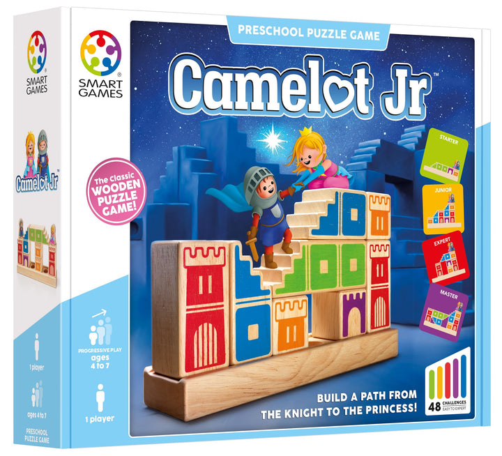 smart games - Camelot Jr, Preschool Puzzle Game with 48 Challenges, 4-9 Years, 24 x 6 x 24 cm (LxWxH