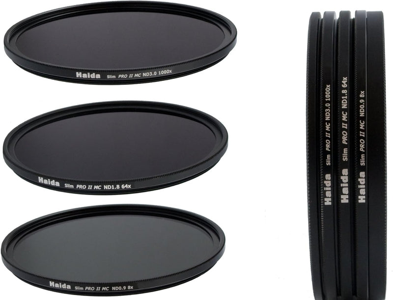 PROFOX / HAIDA Slim Pro II Digital MC Neutraldichtefilter-Set bestehend aus ND8 / ND64 / ND1000 Filt