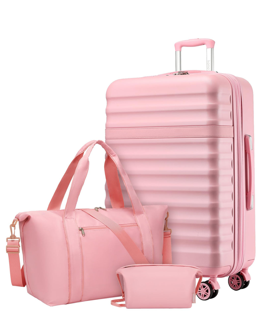KONO Reisekoffer 3er Set, Erweiterbar Hartschalenkoffer Gross mit 4 Rollen und TSA Schloss, leichte