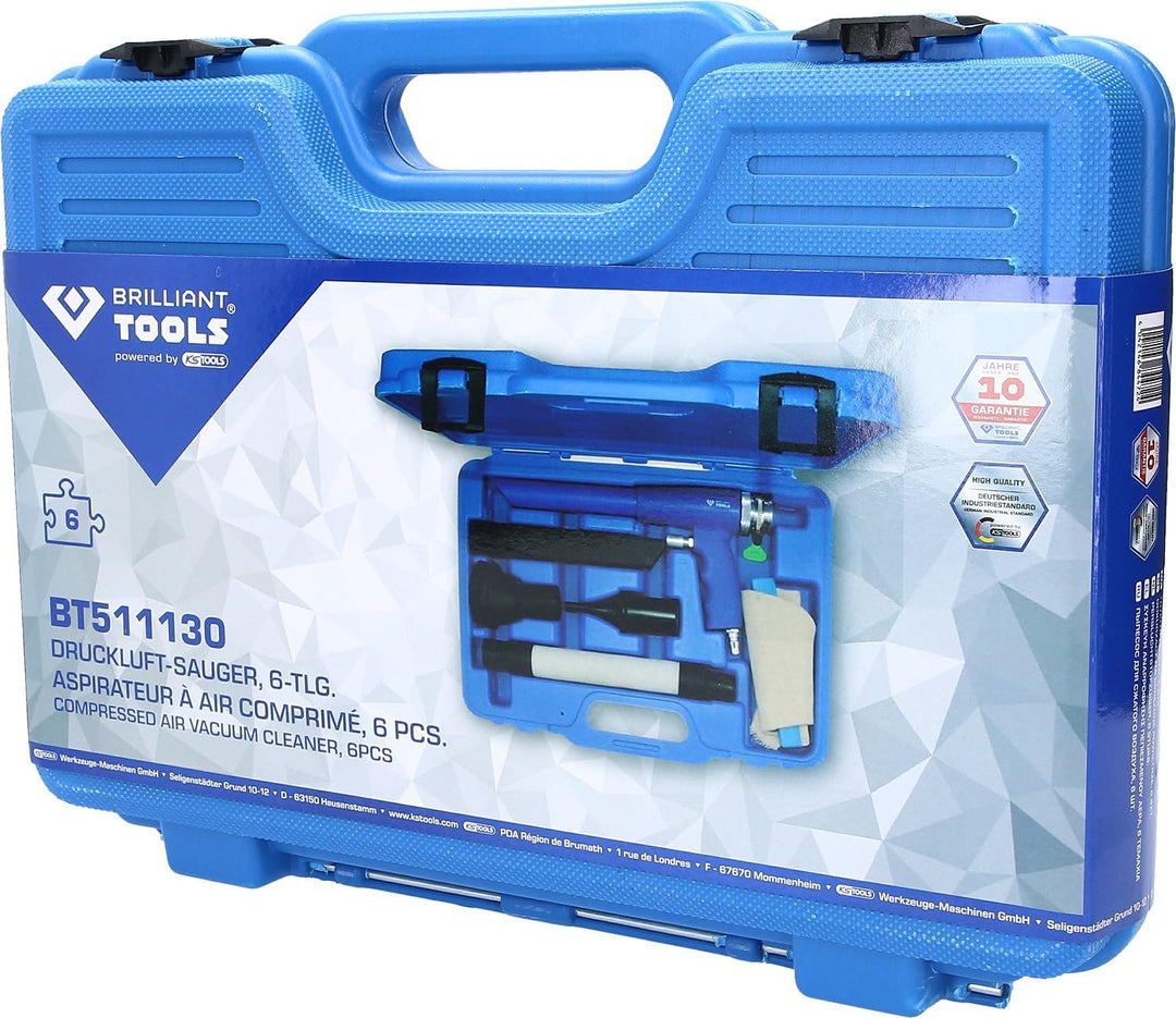 BRILLIANT TOOLS BT511130 Druckluft-Sauger, 6-tlg. [Powered by KS TOOLS]