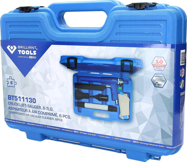 BRILLIANT TOOLS BT511130 Druckluft-Sauger, 6-tlg. [Powered by KS TOOLS]
