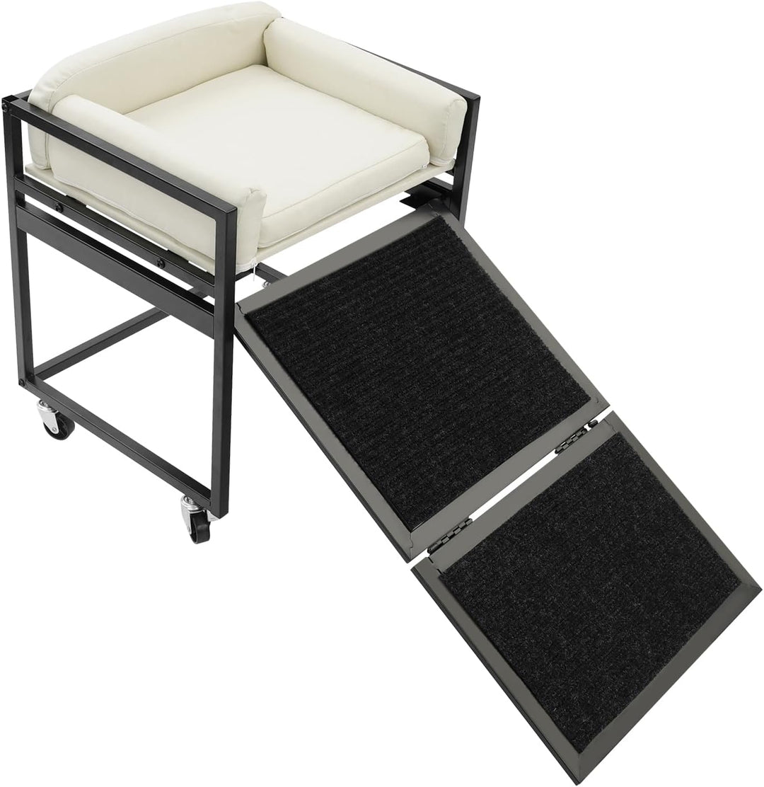 Haustierbett, Mobile Hunderampe Bett Hundebett mit Klappbar Rampe Hundeliege Tragkraft 50kg für klei