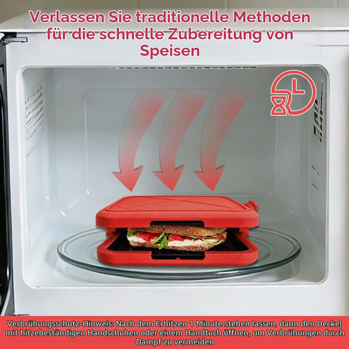 Sandwichmaker Mikrowelle, Mini Sandwichmaker für Mikrowelle und Backofen, Mikrowellen Sandwichtoaste