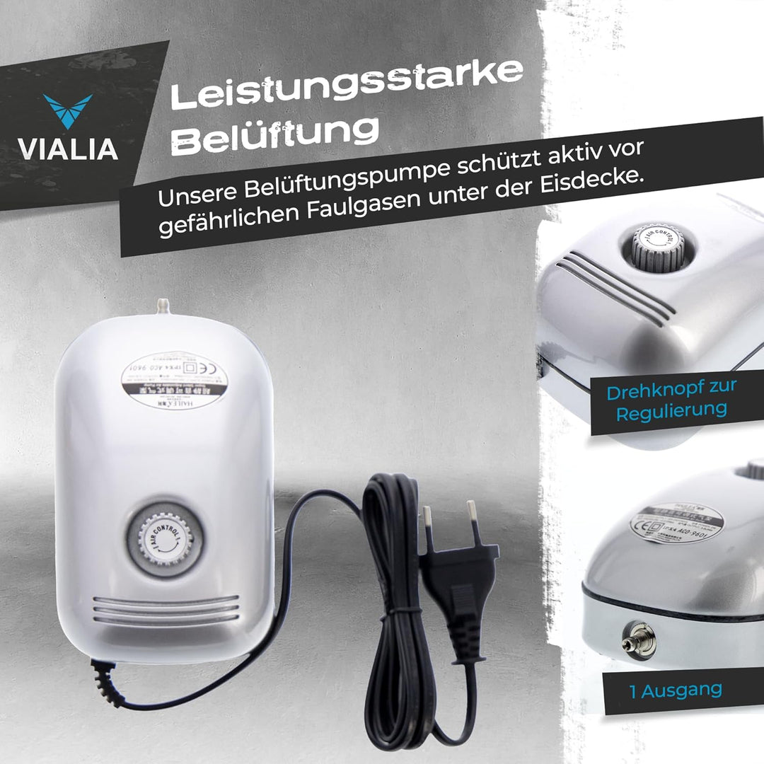 Eisfreihalter Gartenteich Komplettset 9601 | mit 2W Belüftungspumpe & 40cm Styropor Schwimmkörper |
