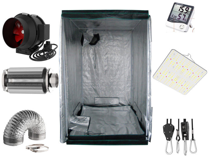 Nito GmbH LED Grow Box/Tent/Zelt 60 x 60 cm x 160 cm Grow Komplettset Aktivkohlefilter Abluft inkl.